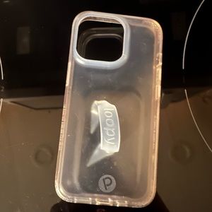 Apple iPhone 13 Pro clear loopy case, righty.